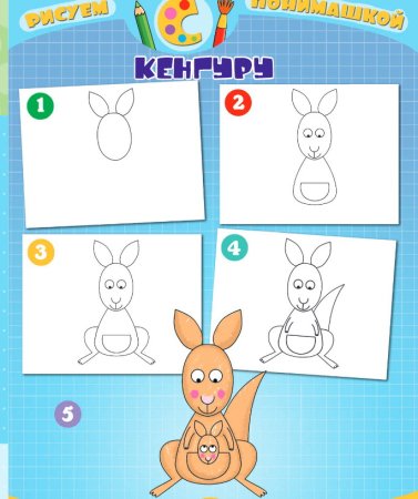 Рисование с детьми кенгуру
