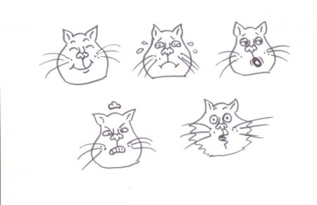 Прикольные Рисованные морды кота