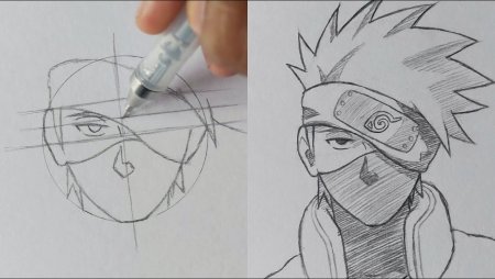 How to draw Kakashi