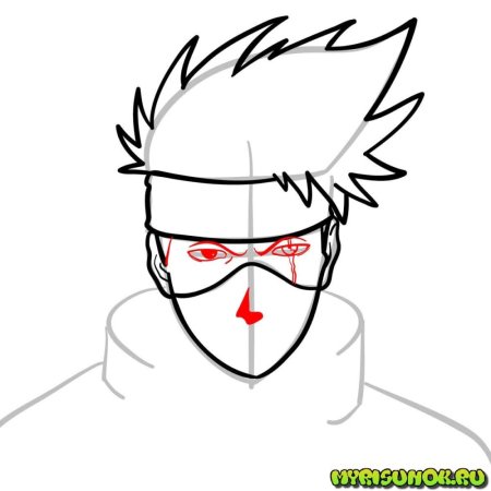 Срисовать Какаши сенсея