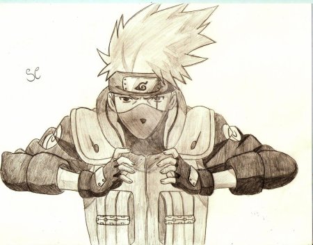 Какаши сенсей карандашом