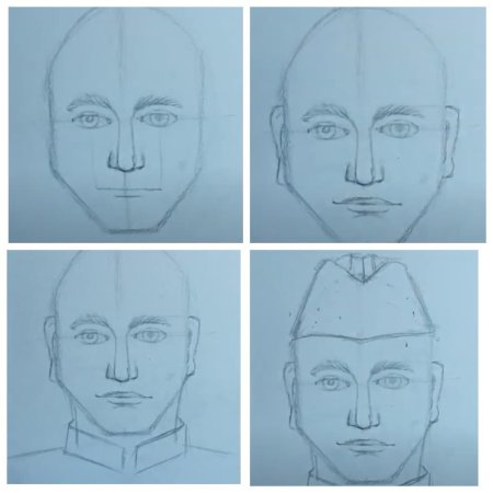 Пошаговый рисунок мужского лица
