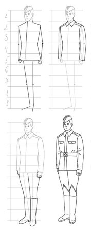 Рисунок солдата поэтапно