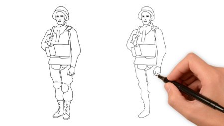 Солдат рисунок карандашом