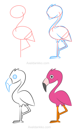Фламинго рисунок для детей