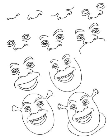 Шрек рисунок лёгкий