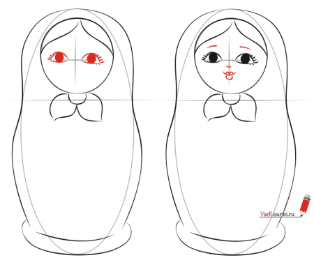 Рисование матрешки