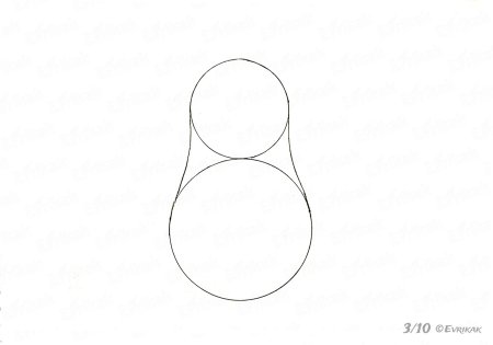 Поэтапное рисование матрешки