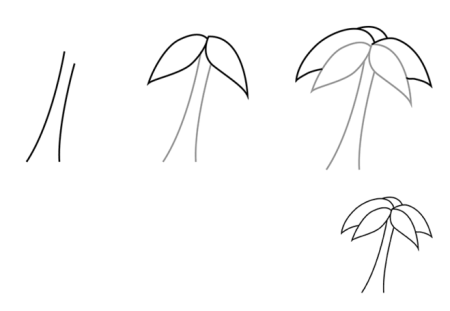 Как нарисовать пальму карандашом поэтапно для начинающих