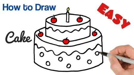 Рисунок для детей 3-4 года торт