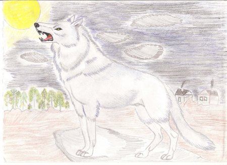 Волк на псарне рисунок легкий