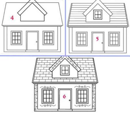 Рисунки домов карандашом для начинающих
