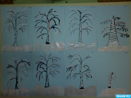 Поэтапное рисование дерева