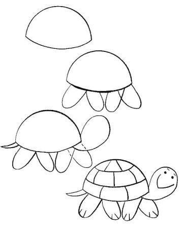 Рисуем морскую черепаху поэтапно