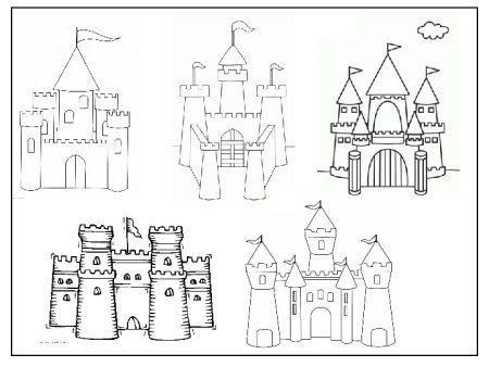 Поэтапное рисование сказочного замка