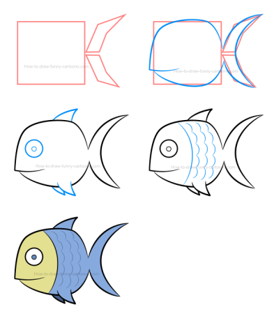 Квадратная рыба рисунок