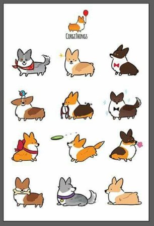 Рисование корги по этапам