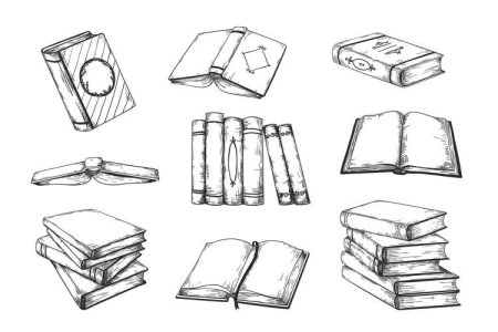 Книжки скетч вектор