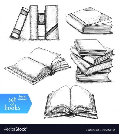 Книжка в открытом виде карандашом