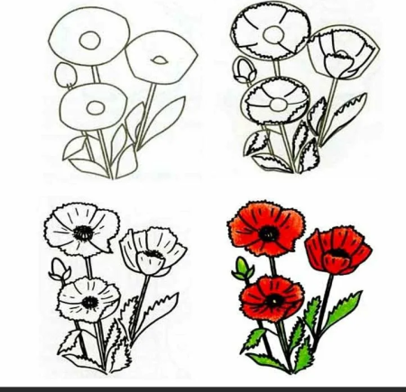 Простые цветы для рисования