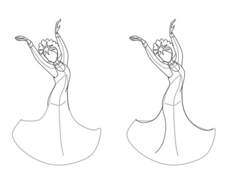 Лебедь рисунок схема