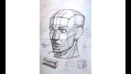 Рисунок гипсовой головы Рыжкин