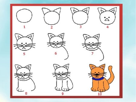 Как нарисовать котенка ребенку