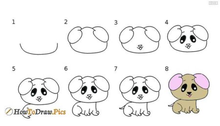 Рисуем щенка пошагово