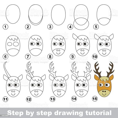 Рисунок оленя для срисовки