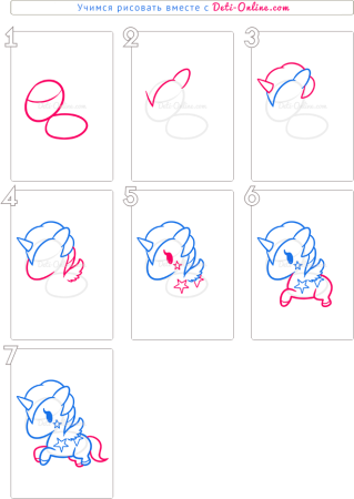 Единорог рисунок поэтапно