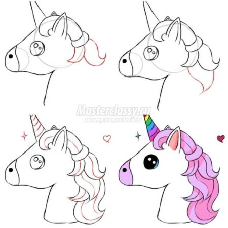 Единорог пошаговое рисование