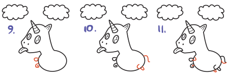 Рисунок единорога поэтапно для детей 3 го