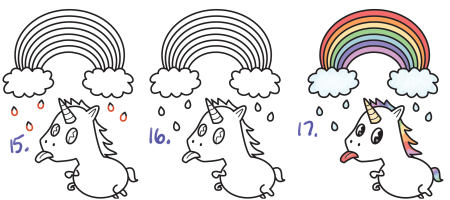 Пошаговое рисование единорога для детей
