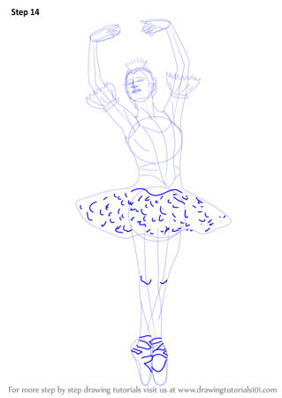 Пошаговое рисование балерины