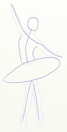 Балерина поэтапное рисование
