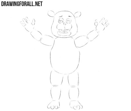 Мишка Фредди рисунок легко