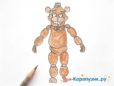 Поэтапный рисунок Фредди