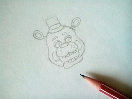 Мишка Фредди поэтапное рисование