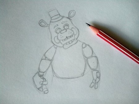 Поэтапный рисунок Фредди