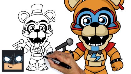 Мишка Фредди ФНАФ раскраска