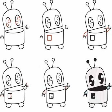 Робот рисунок поэтапно