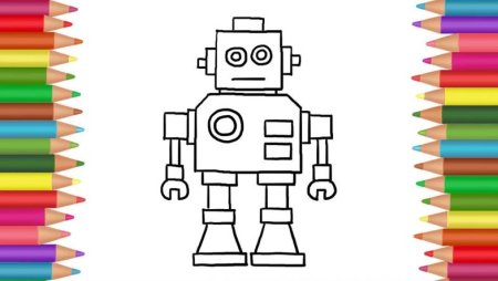 Схема рисования робота для детей