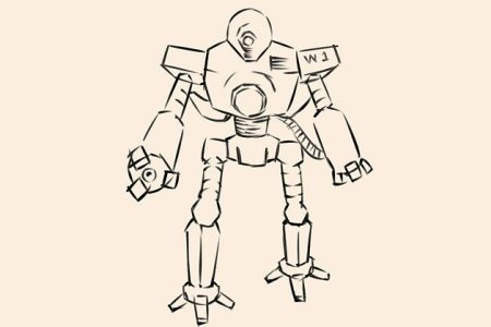 Робот рисунок карандашом