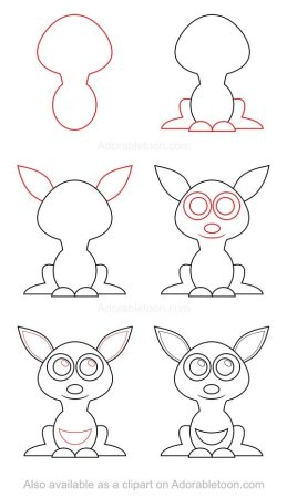 Схема рисования кенгуру