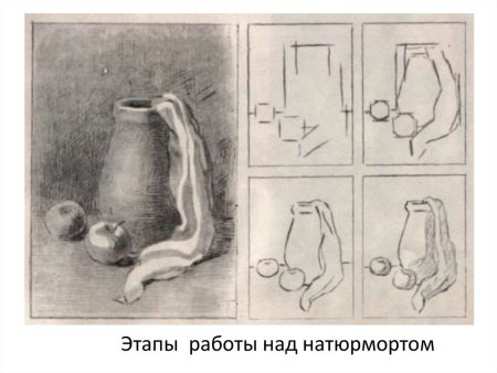 Этапы рисования натюрморта карандашом этапы