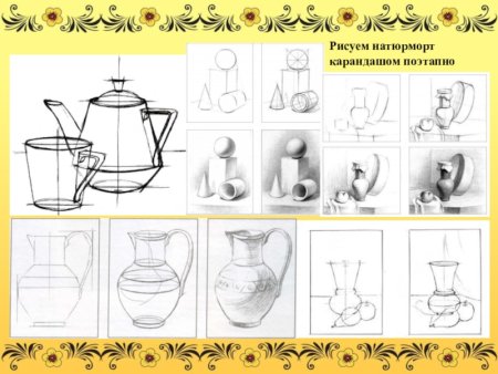 Этапы рисования натюрморта