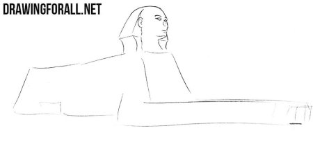 Поэтапное рисование кота сфинкса