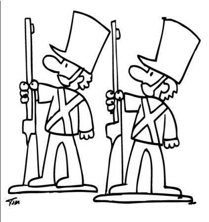 Марш деревянных солдатиков раскраска