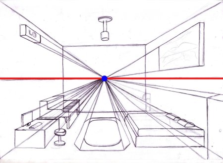 Перспектива интерьера Начертательная геометрия
