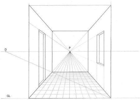 Перспектива комнаты сбоку